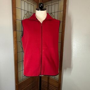 Woolrich Women Fleece Vest Gilet Red Full Zip Size M